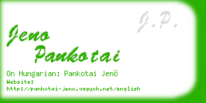 jeno pankotai business card